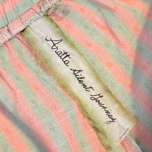 SMALL Aratta Silent Journey Boho Seven Hills Embroidered Stripe Wide Leg Pants - Picture 9 of 14